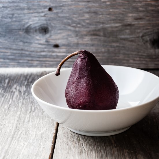 Wine Poached Pears with Mascarpone