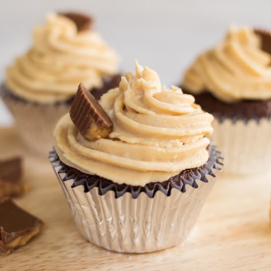 Chocolate Peanut Butter Cupcakes