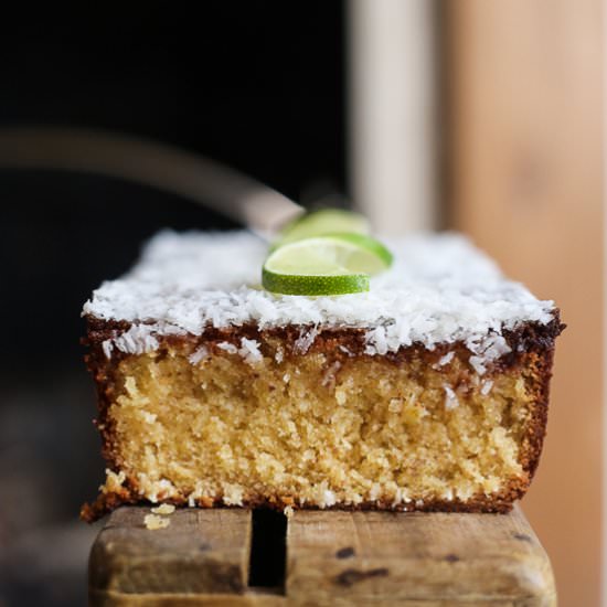 Coconut Lime Drizzle Cake GF