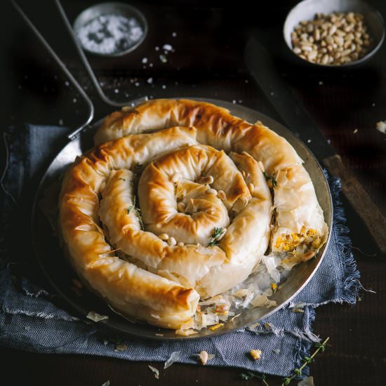 butternut & rocotta pie