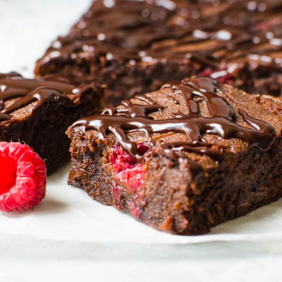 Ultimate Raspberry Truffle Brownies