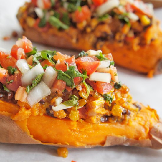 Tex Mex Stuffed Sweet Potatoes