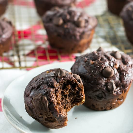 chocolate banana muffins