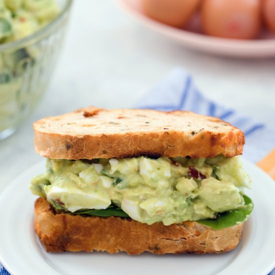 Avocado Egg Salad with Spinach