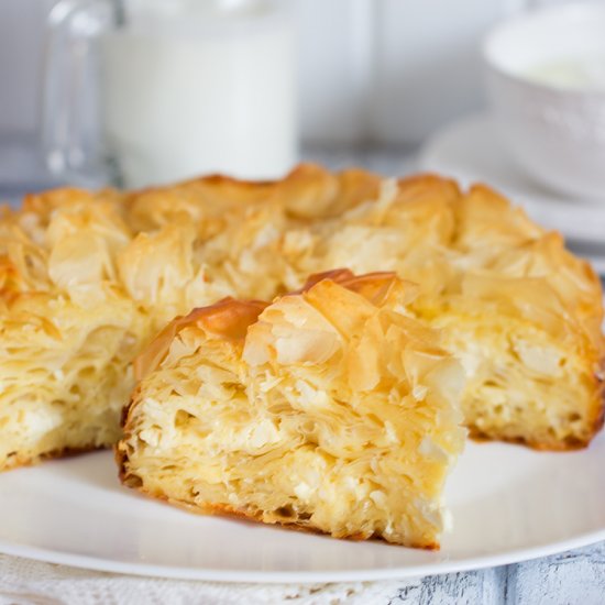 Traditional Bulgarian Cheese Filo Pie