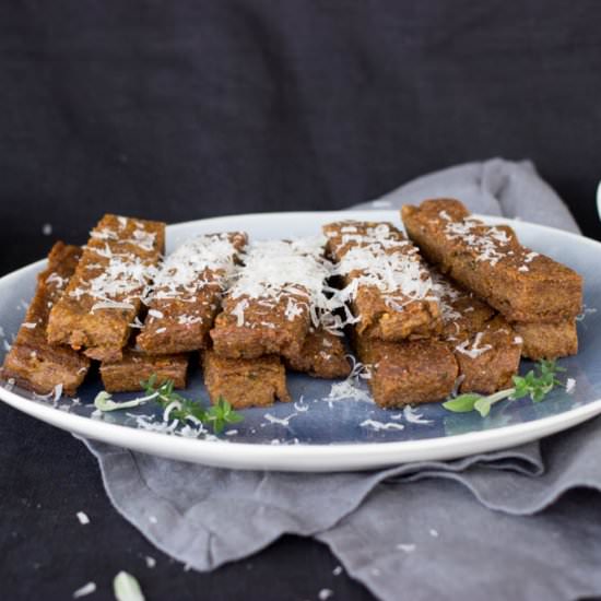 Herby cricket polenta fries