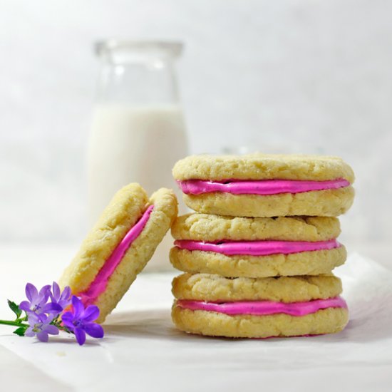 Dragonfruit Cream Sandwich Cookies