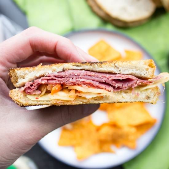 Corned Beef & Kimchi Melts