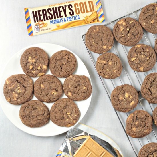 chocolate hershey’s gold cookies