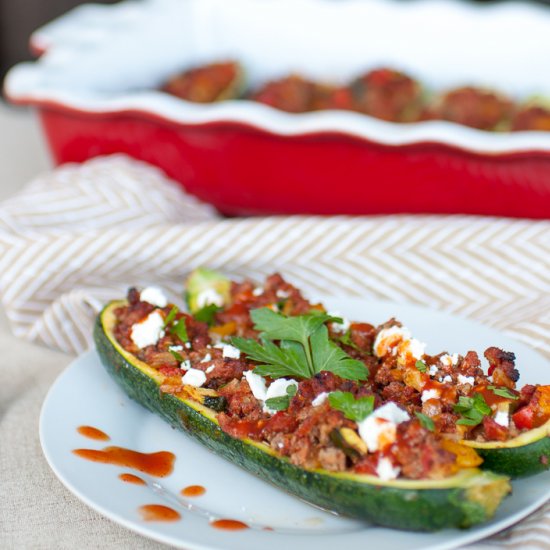 Easy Beef Enchilada Zucchini Boats