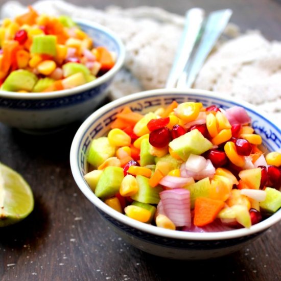 Corn Cucumber and Pomegranate Salad