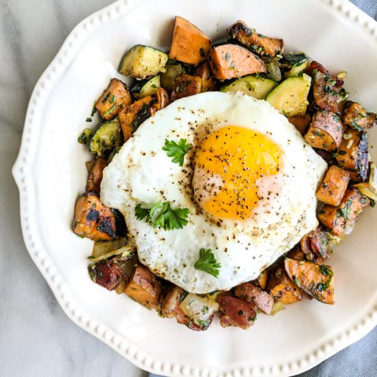 Pesto Sweet Potato Hash