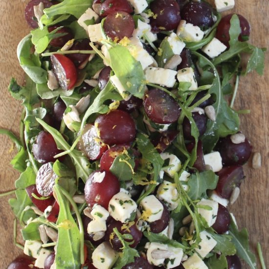 Red Grape Feta Salad with Arugula