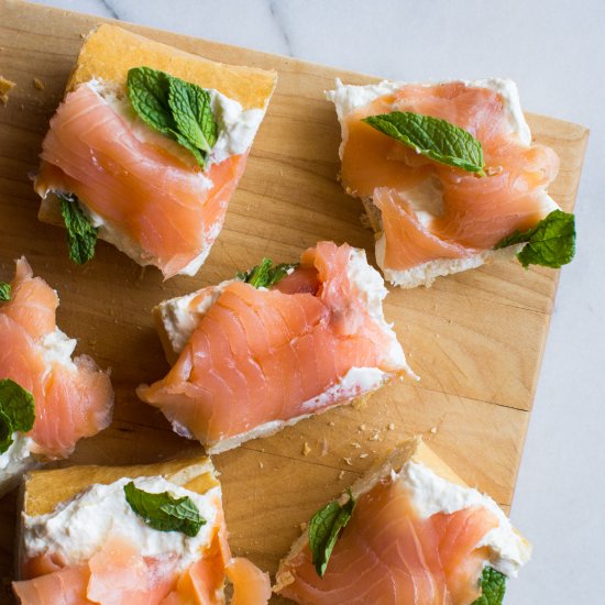 Smoked Salmon Horseradish Baguettes