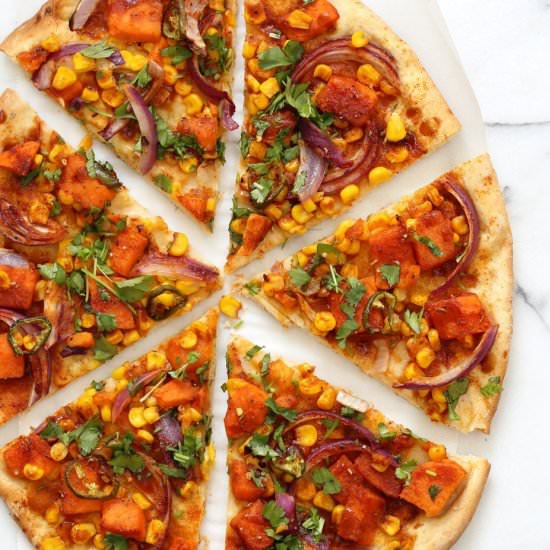 BBQ sweet potato pizza