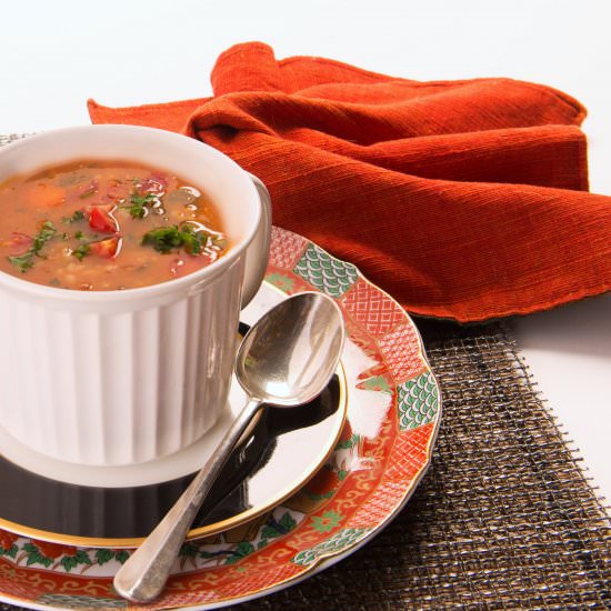 Barley and Lentil Soup with Chard