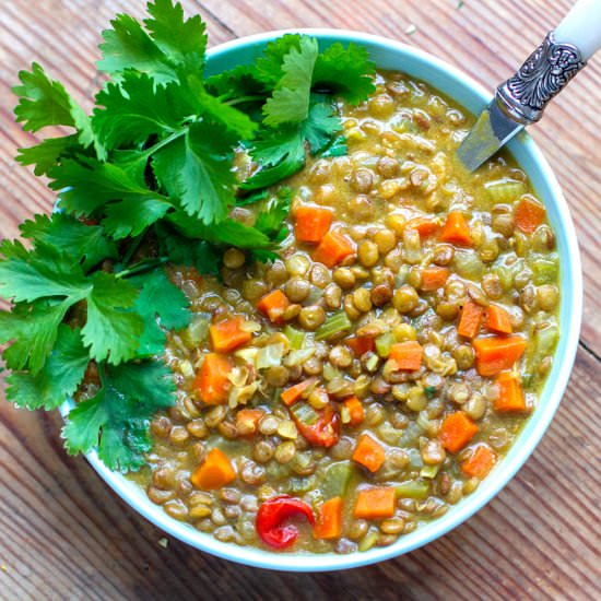 Coconut Curry Lentils (Instant Pot)