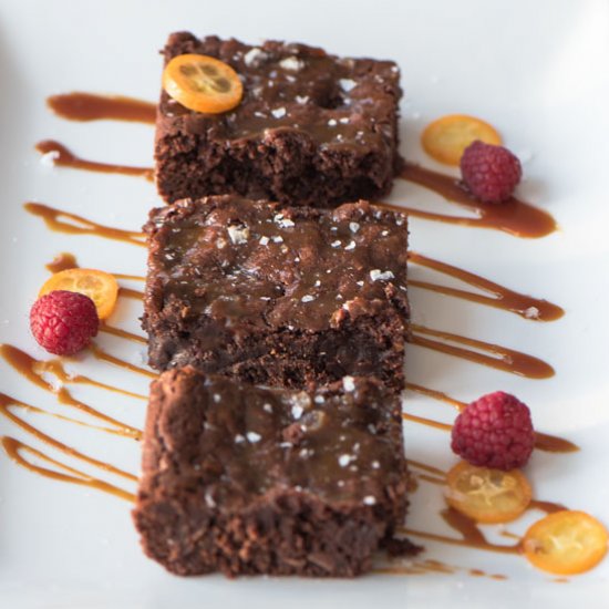 Brownies with Sea Salt and Caramel