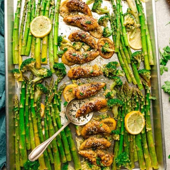 Sheet Pan Honey Lemon Chicken