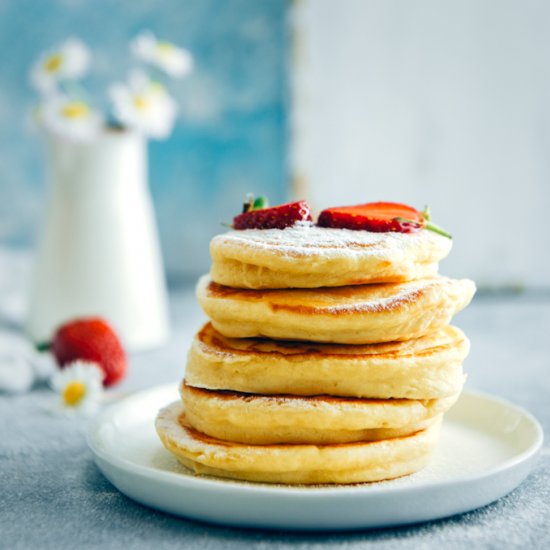 Fluffy Almond Milk Pancakes