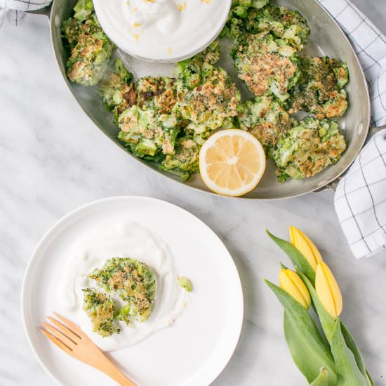 Broccoli Fritters with Yogurt Dip