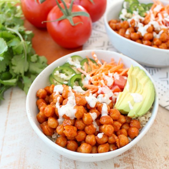 Buffalo Chickpea Vegan Buddha Bowl