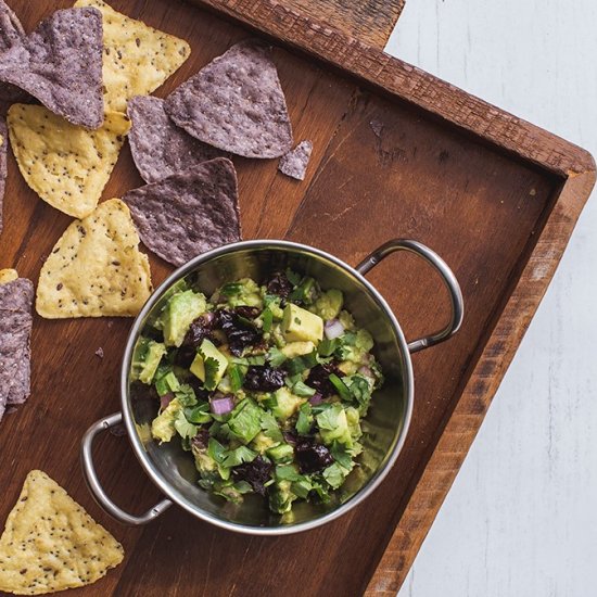 Guacamole wiith Poached Prunes