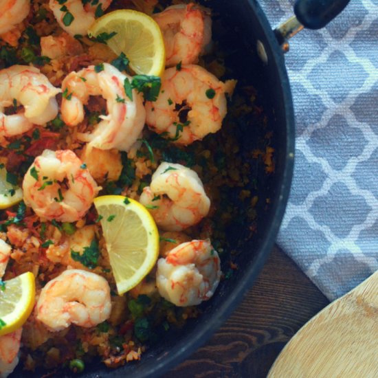 Cauliflower rice paella