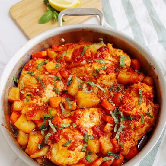 One Pan Moroccan Chicken & Veggies