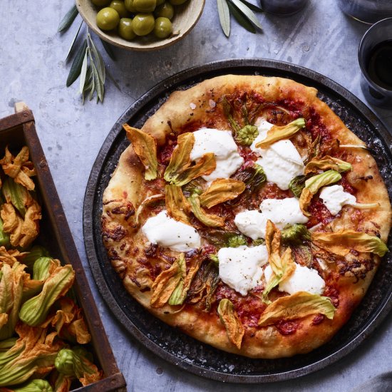 Squash Blossom Pizza