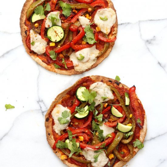 Vegetable Fajitas Tortilla Pizza