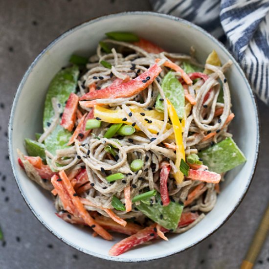 Tahini Veggie Soba Noodles