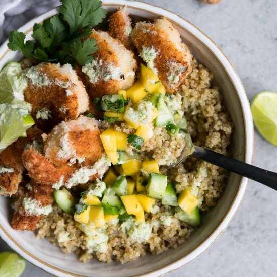 Coconut Shrimp Quinoa Bowls