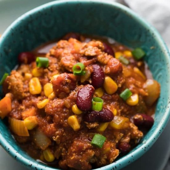 Slow Cooker Smoky Turkey Chili