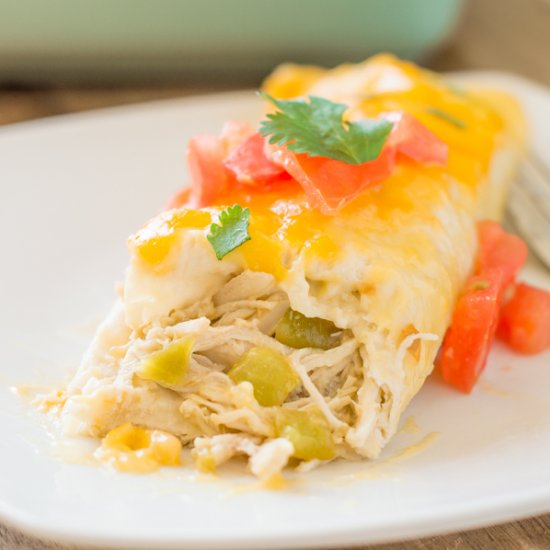 Green Chili Chicken Enchiladas