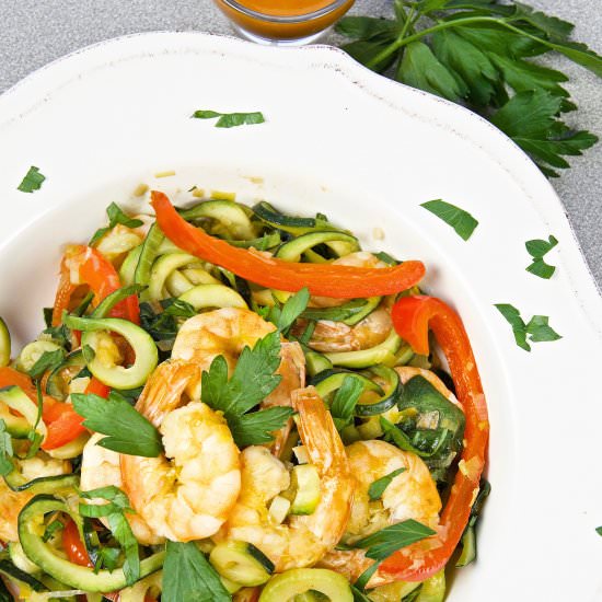 Healthy Zucchini Noodles & Shrimp