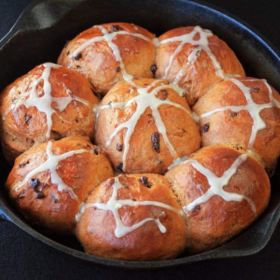 coconut chocolate hot cross buns