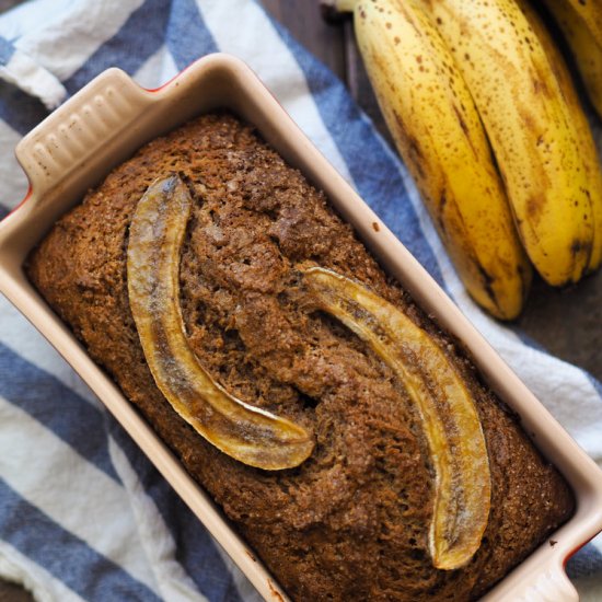 Whole Wheat Caramelized Banana Bread