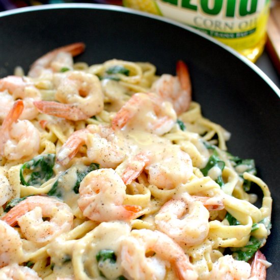 Skinny Cajun Shrimp Alfredo