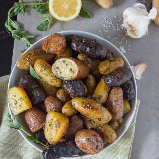 Greek lemon herb roasted potatoes