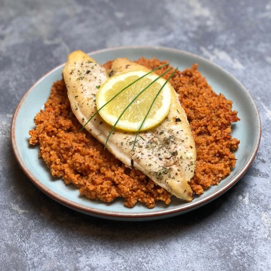 Nate’s Lemon Baked Basa & Couscous