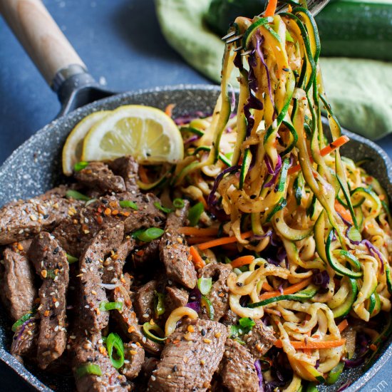 Chili- Garlic Beef w/ Zoodles