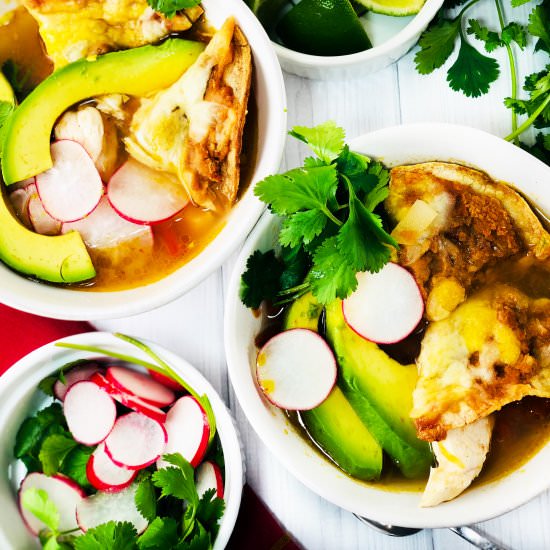 Chicken Tortilla Soup with Nachos