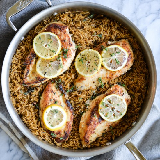 Lemon Chicken & Rice Skillet