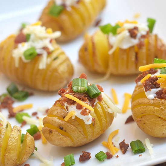 Mini Loaded Hasselback Potatoes