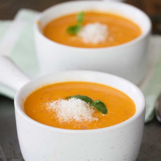 Tomato Basil Parmesan Soup