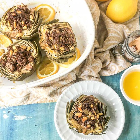 Meat Stuffed Artichokes (low carb)