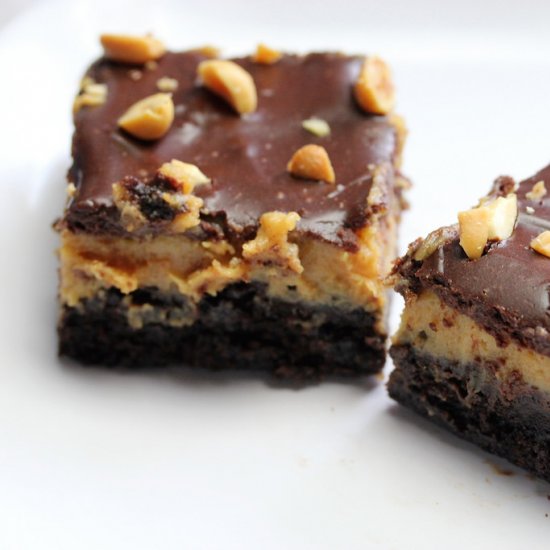 Triple Layer Peanut Butter Brownies