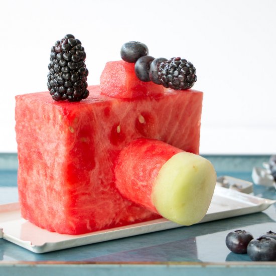 watermelon camera fruit tray