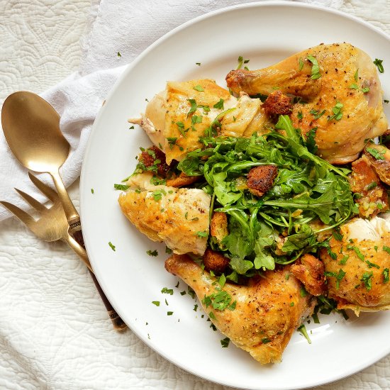 Roast Chicken with Bread Salad